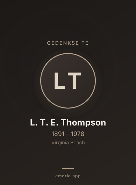 Gedenkportrait von L. T. E. Thompson