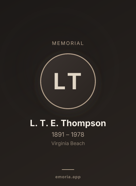 Memorial portrait of L. T. E. Thompson