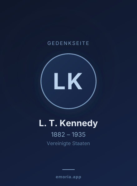 Gedenkportrait von L. T. Kennedy