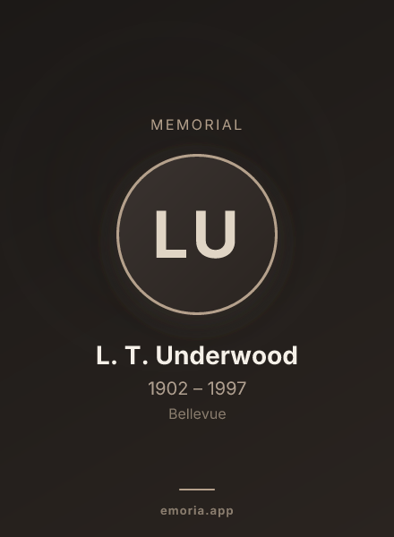 Memorial portrait of L. T. Underwood