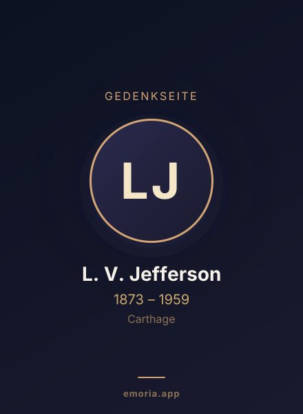 Gedenkportrait von L. V. Jefferson