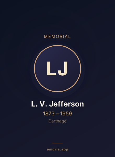 Memorial portrait of L. V. Jefferson