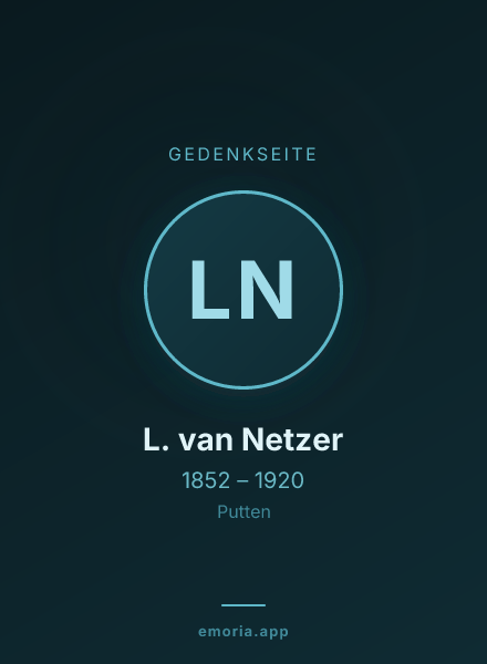 Gedenkportrait von L. van Netzer