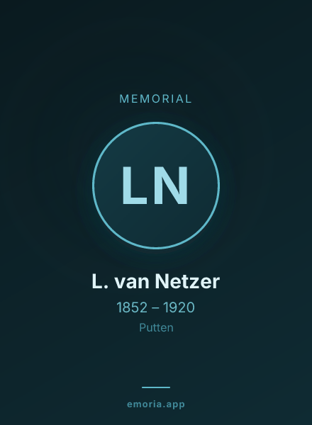 Memorial portrait of L. van Netzer