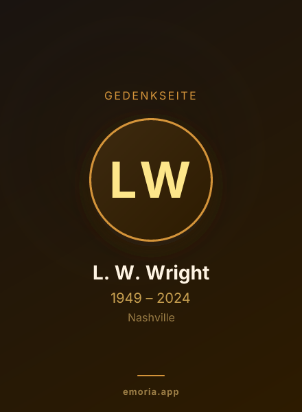 Gedenkportrait von L. W. Wright