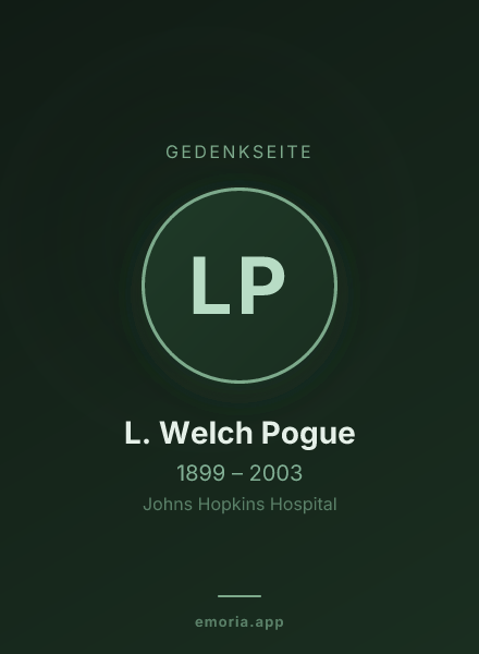 Gedenkportrait von L. Welch Pogue