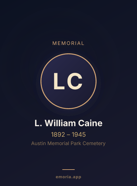 Memorial portrait of L. William Caine
