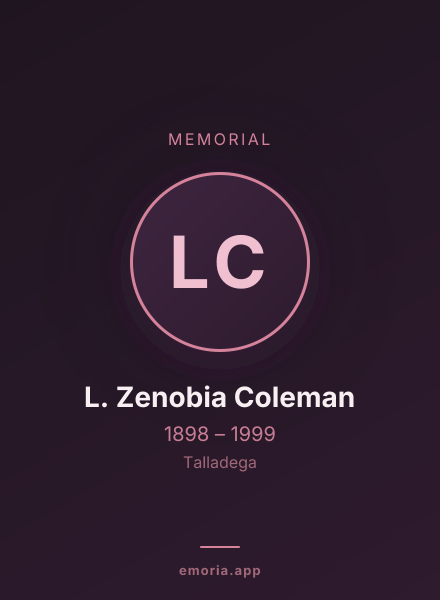 Memorial portrait of L. Zenobia Coleman