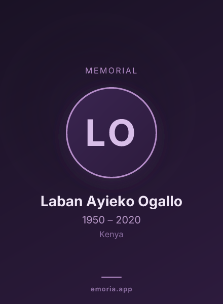 Memorial portrait of Laban Ayieko Ogallo