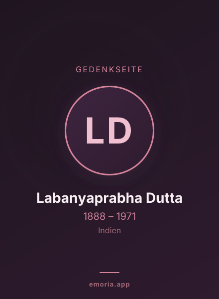 Gedenkportrait von Labanyaprabha Dutta