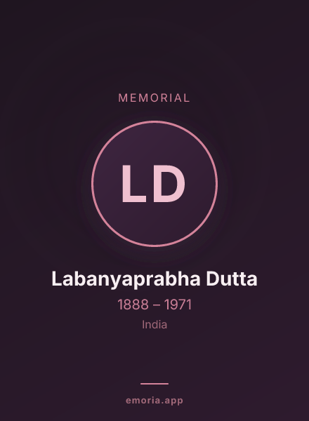 Memorial portrait of Labanyaprabha Dutta