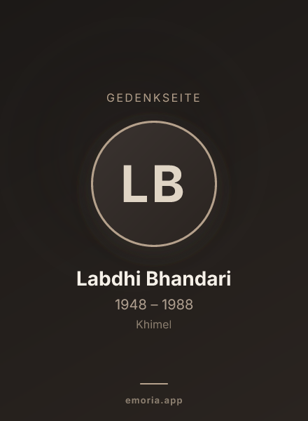 Gedenkportrait von Labdhi Bhandari