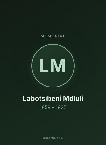 Memorial portrait of Labotsibeni Mdluli