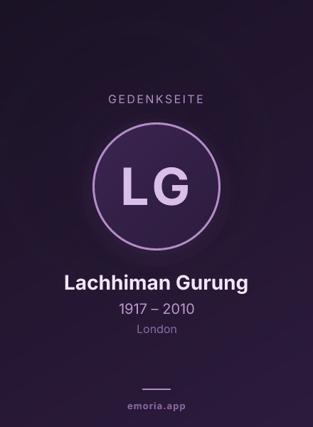 Gedenkportrait von Lachhiman Gurung