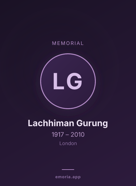 Memorial portrait of Lachhiman Gurung