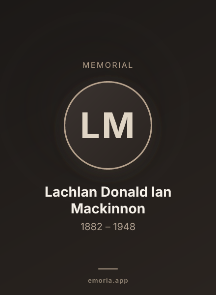 Memorial portrait of Lachlan Donald Ian Mackinnon