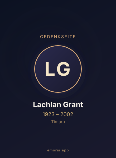 Gedenkportrait von Lachlan Grant