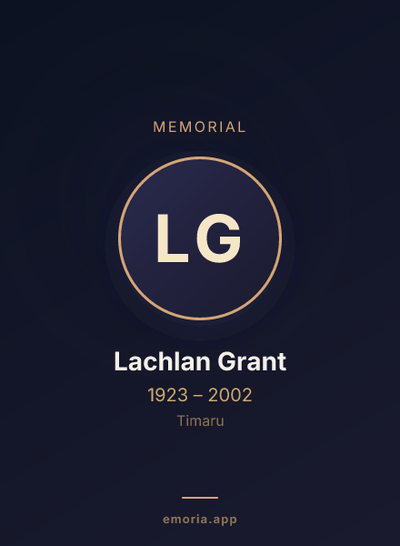 Memorial portrait of Lachlan Grant