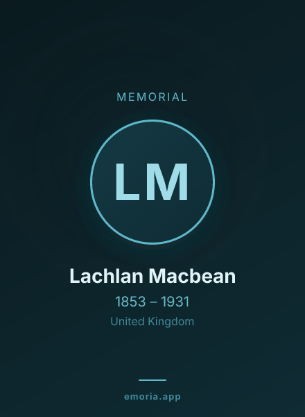 Memorial portrait of Lachlan Macbean