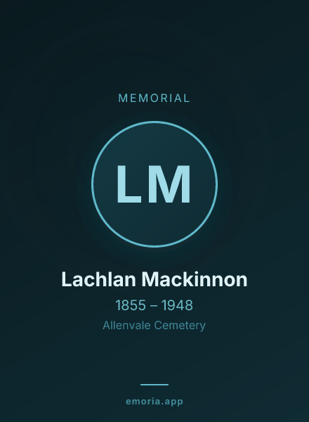 Memorial portrait of Lachlan Mackinnon