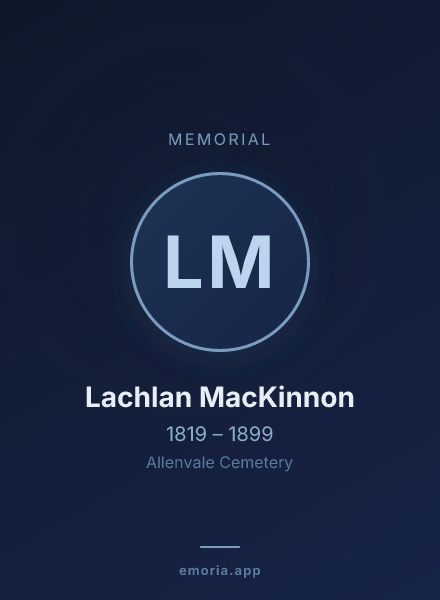 Memorial portrait of Lachlan MacKinnon