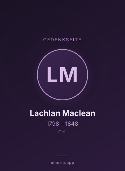 Gedenkportrait von Lachlan Maclean