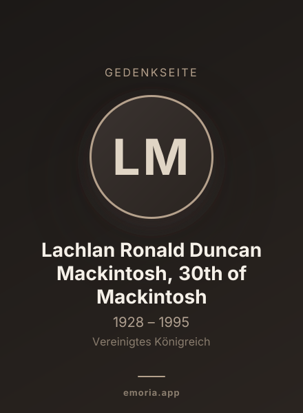 Gedenkportrait von Lachlan Ronald Duncan Mackintosh, 30th of Mackintosh