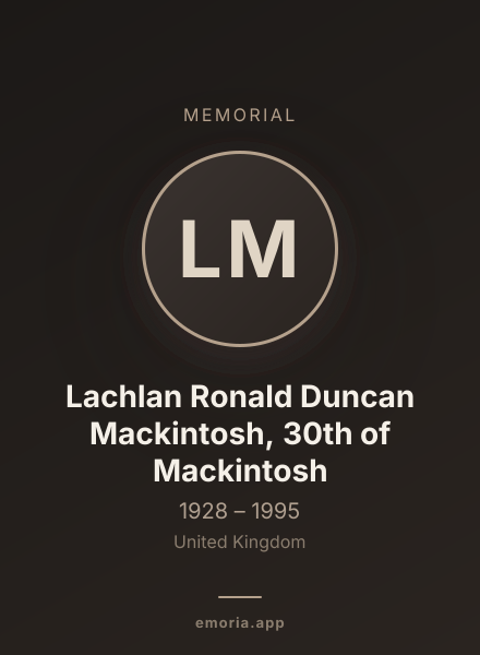 Memorial portrait of Lachlan Ronald Duncan Mackintosh, 30th of Mackintosh