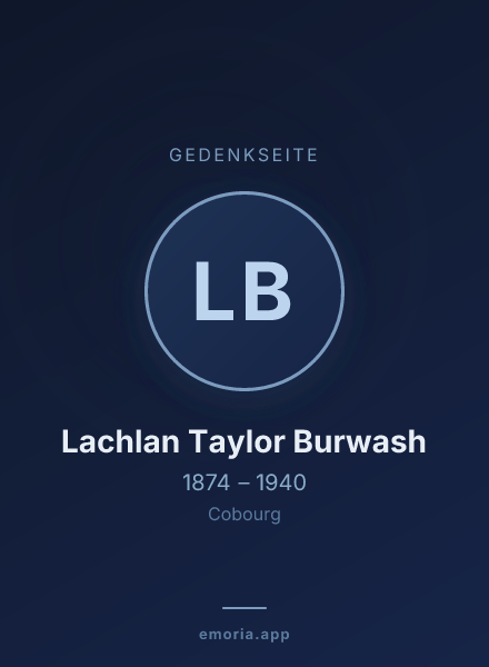 Gedenkportrait von Lachlan Taylor Burwash
