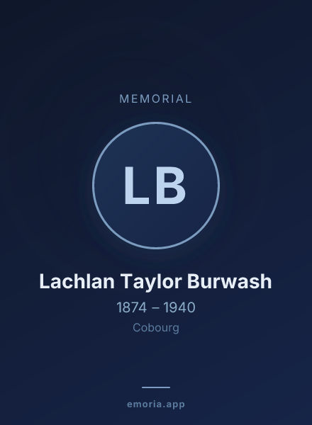 Memorial portrait of Lachlan Taylor Burwash