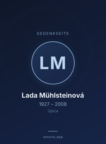 Gedenkportrait von Lada Mühlsteinová