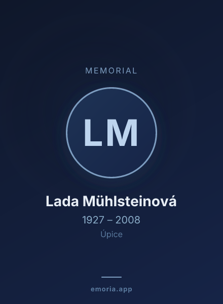 Memorial portrait of Lada Mühlsteinová