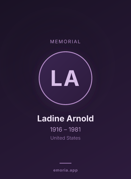 Memorial portrait of Ladine Arnold