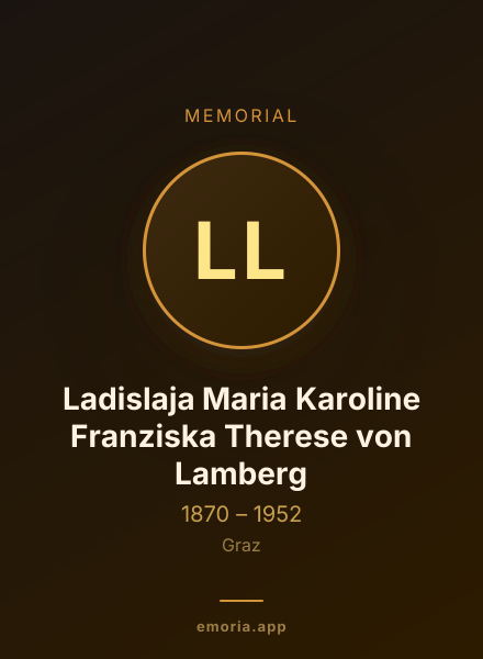Memorial portrait of Ladislaja Maria Karoline Franziska Therese von Lamberg