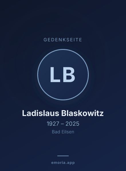 Gedenkportrait von Ladislaus Blaskowitz