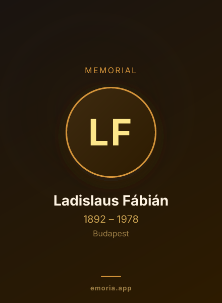 Memorial portrait of Ladislaus Fábián
