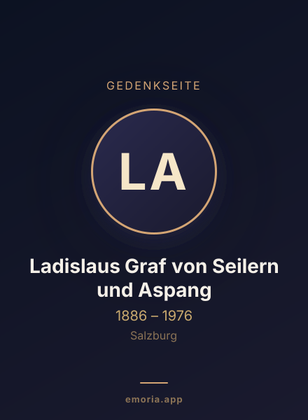 Gedenkportrait von Ladislaus Graf von Seilern und Aspang