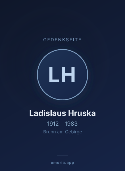Gedenkportrait von Ladislaus Hruska