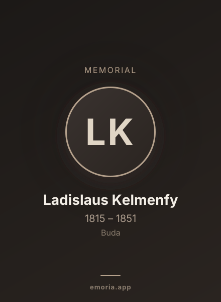 Memorial portrait of Ladislaus Kelmenfy