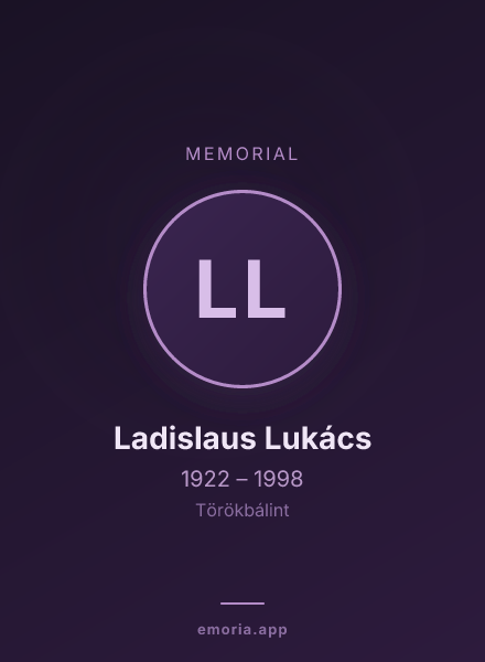 Memorial portrait of Ladislaus Lukács
