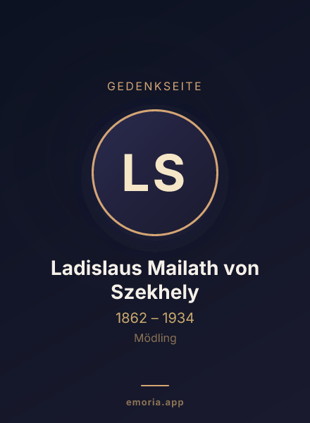 Gedenkportrait von Ladislaus Mailath von Szekhely