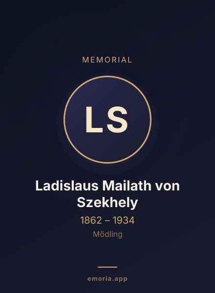 Memorial portrait of Ladislaus Mailath von Szekhely