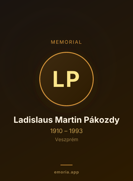 Memorial portrait of Ladislaus Martin Pákozdy