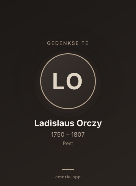 Gedenkportrait von Ladislaus Orczy