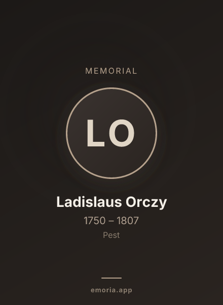 Memorial portrait of Ladislaus Orczy