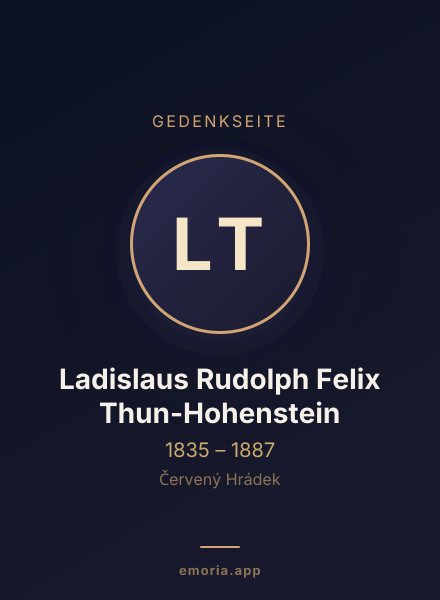 Gedenkportrait von Ladislaus Rudolph Felix Thun-Hohenstein