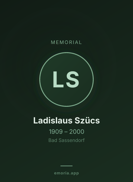 Memorial portrait of Ladislaus Szücs