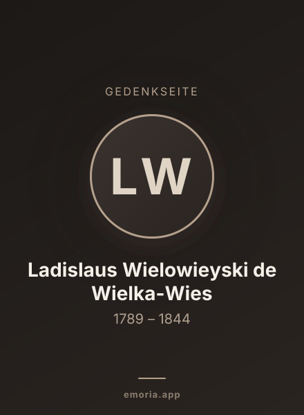 Gedenkportrait von Ladislaus Wielowieyski de Wielka-Wies