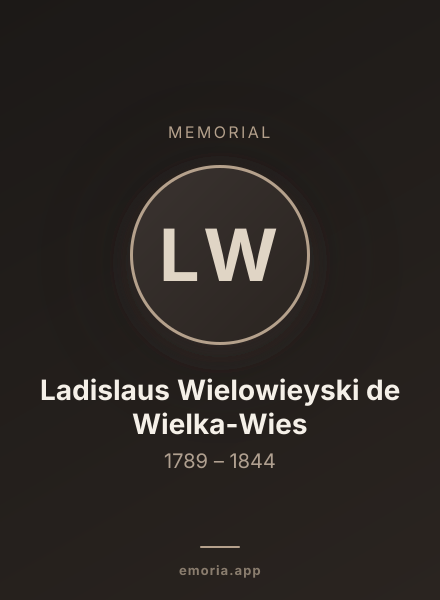 Memorial portrait of Ladislaus Wielowieyski de Wielka-Wies
