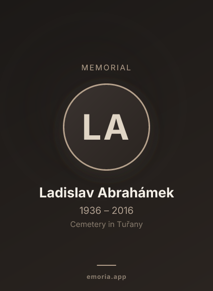 Memorial portrait of Ladislav Abrahámek